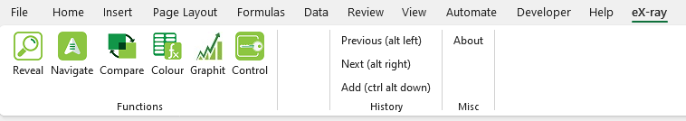 Restart Excel and you will see eX-ray in your ribbon